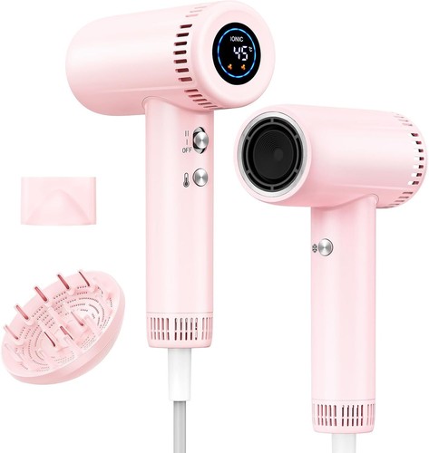 Ionic Hair Dryer with Diffuser 160,000 RPM Fast Drying Blow Dryer 1500w LED