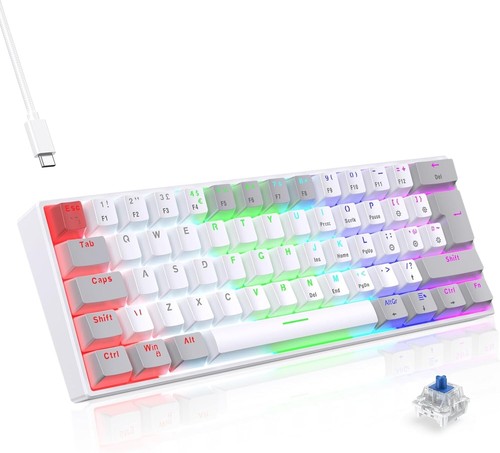 Gaming Keyboard Mechanical LED UK Layout TKL 60% Rollover Anti-ghosting Keyboard