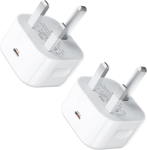 USB C Plug, 20W USB C Power Adapter UK Plug Fast Charge USB-C Charging Plug Type