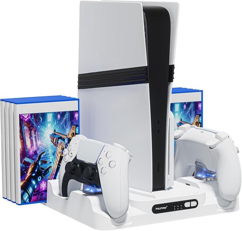 Cooling Stand and Charging Dock Compatible with PS5 Pro/Slim/PlayStation 5 Disc