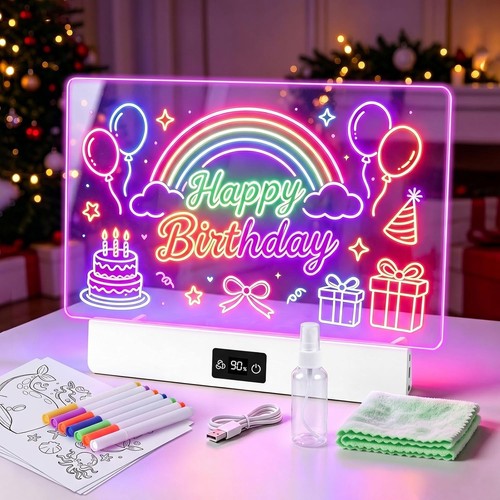 LED Drawing Board for Children, Rechargeable Drawing Tablet for Kids with 8 Colo