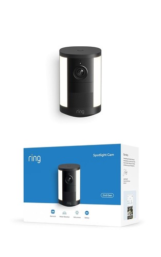 Ring Spotlight Cam Battery 2K Security Camera Motion Light Black New Gen