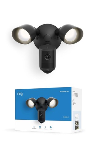 Ring Floodlight Cam Wired 2K Security Camera Motion Light Black New Gen wide ang