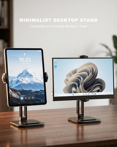 Tablet Stand Desk Adjustable Aluminium Holder 360° Mount iPad etc 6-16" Screens