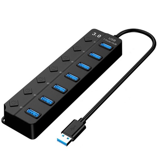 USB HUB 7 Port High Speed 3.0 USB Multi Splitter Adapter for Desktop PC Laptop
