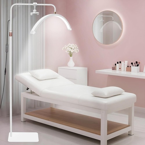 CGBE Half Moon Lash Light LED Beauty Lamp Adjustable Phone Holder White