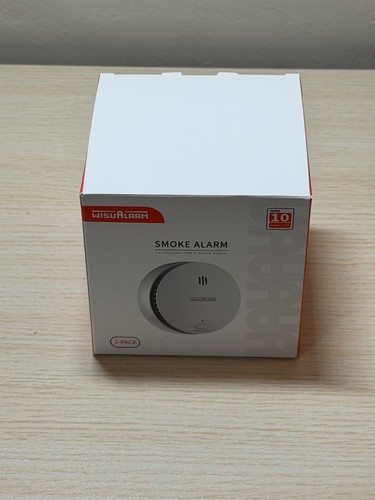 10 Years Battery Alarms for home 2Pcs, Fire Alarm with Silence/Test Button