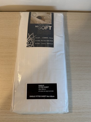 So Soft Single Fitted Sheet White 90cm X 190cm Brand New