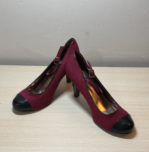 New look wide fit red shoes size 5