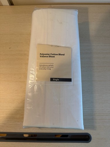 Polyester Cotton Blend Single Valance Sheet White Brand New