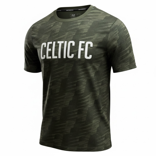 New Balance Celtic FC Mens XXL GreenCamo Shirt Football Top(more of a Large fit)