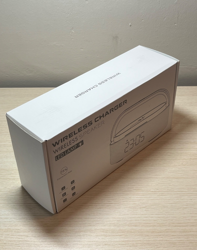 Bluetooth Speaker, 15W Fast Wireless Charger, FM Radio, Bedside Night Light
