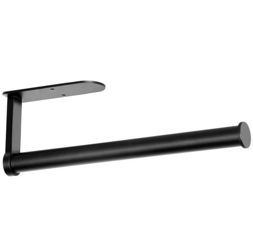 Kitchen Roll Holder Under Cabinet Self Adhesive PaperTowel Wall Mounted Black